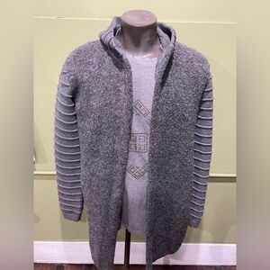 Lavane sweater jacket gray hoody regular fit 7/8 length